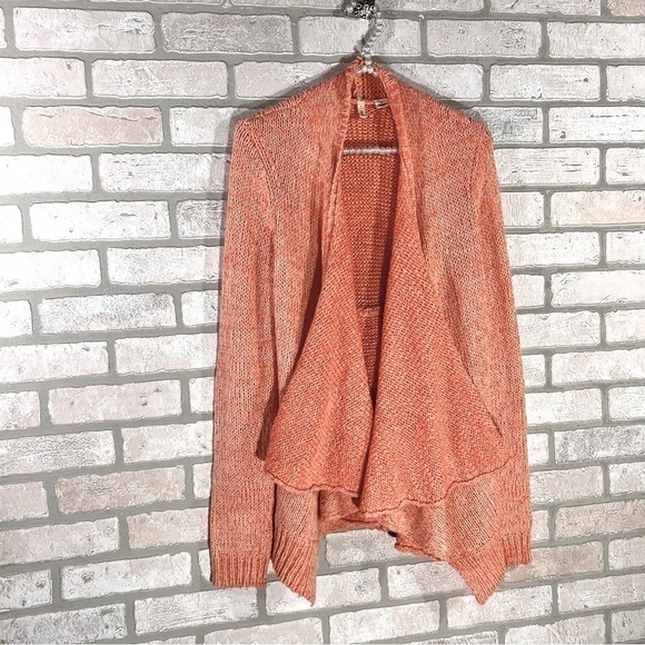 Anthropologie Moth Winnie Peach Open Front Cardigan Sweater Size S - Picture 4 of 9